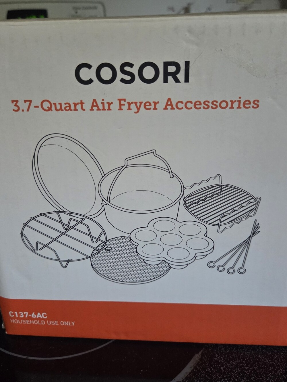 NIB Cosori 5.8 Qt Air Fryer 7 Piece Accessories C158-6AC